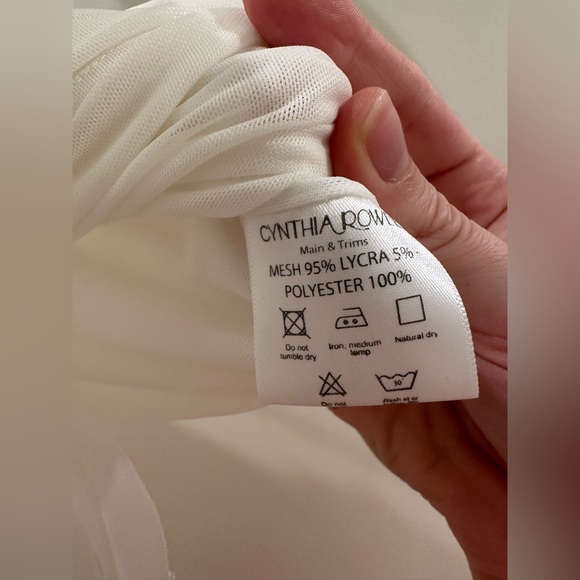 NWOT Cynthia Rowley Organza Flower Bandeau Top in White Size Large - Picture 10 of 10